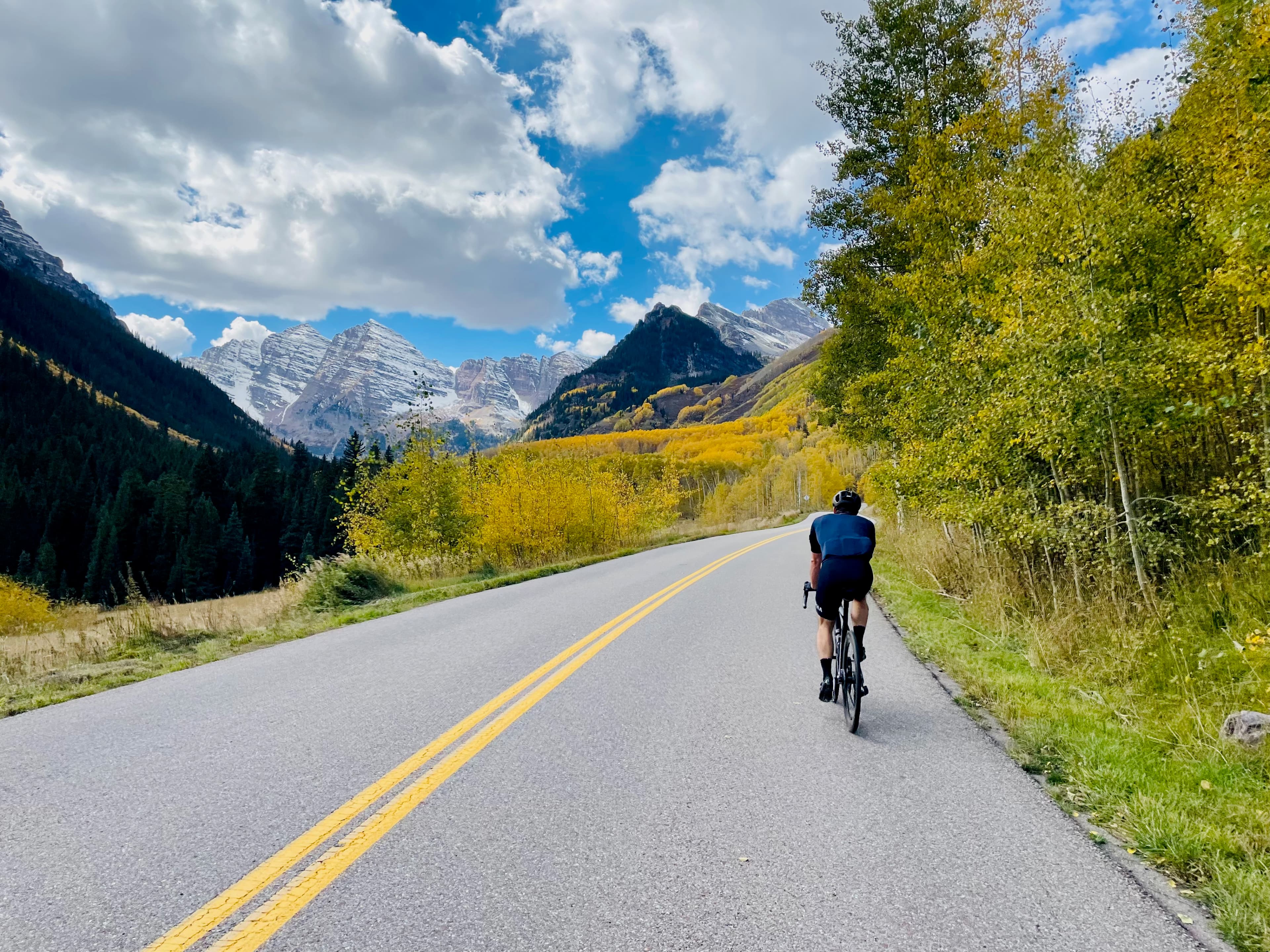 Biking at Maroon Bells.
