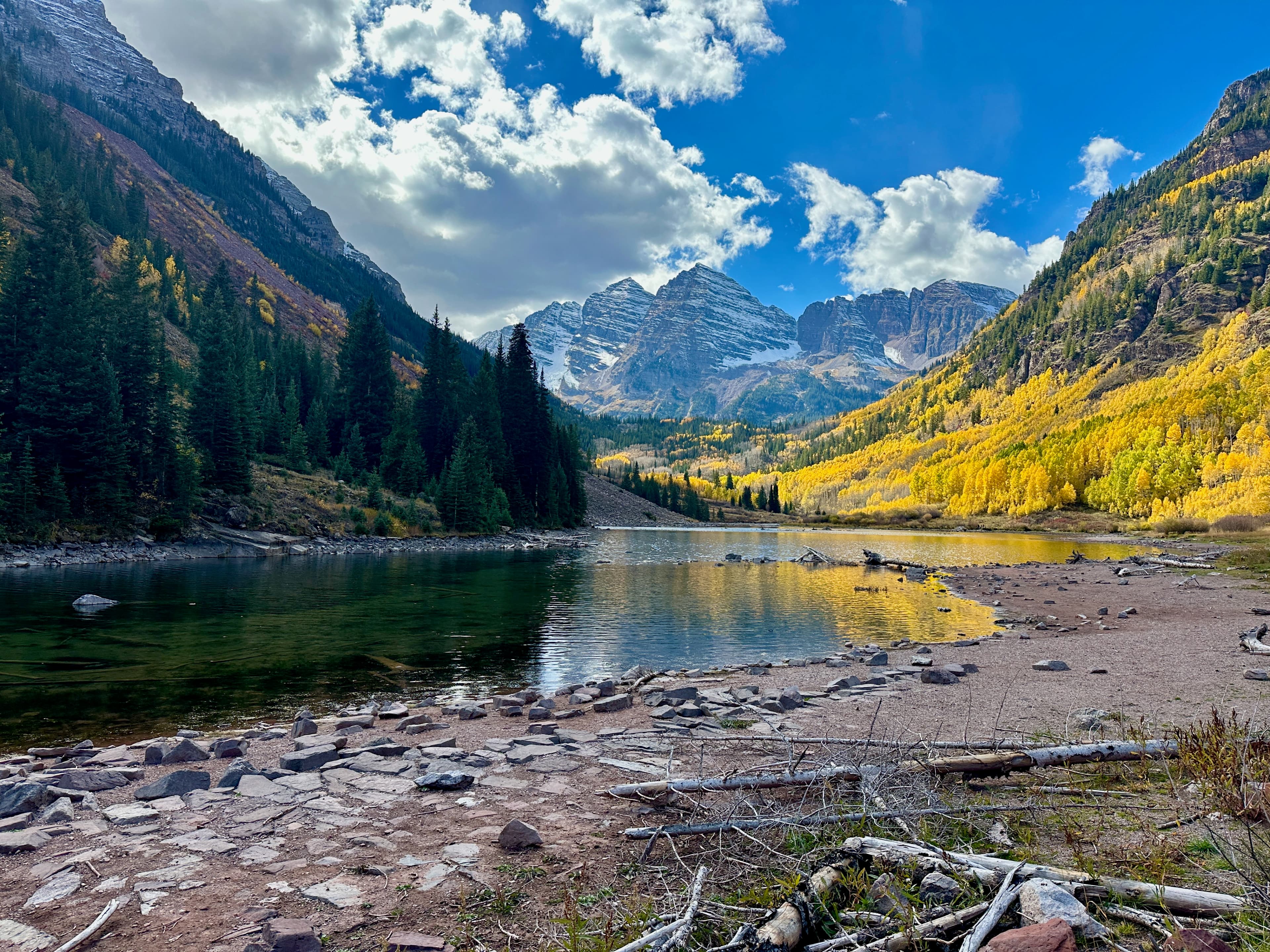 Biking at Maroon Bells in the fall.