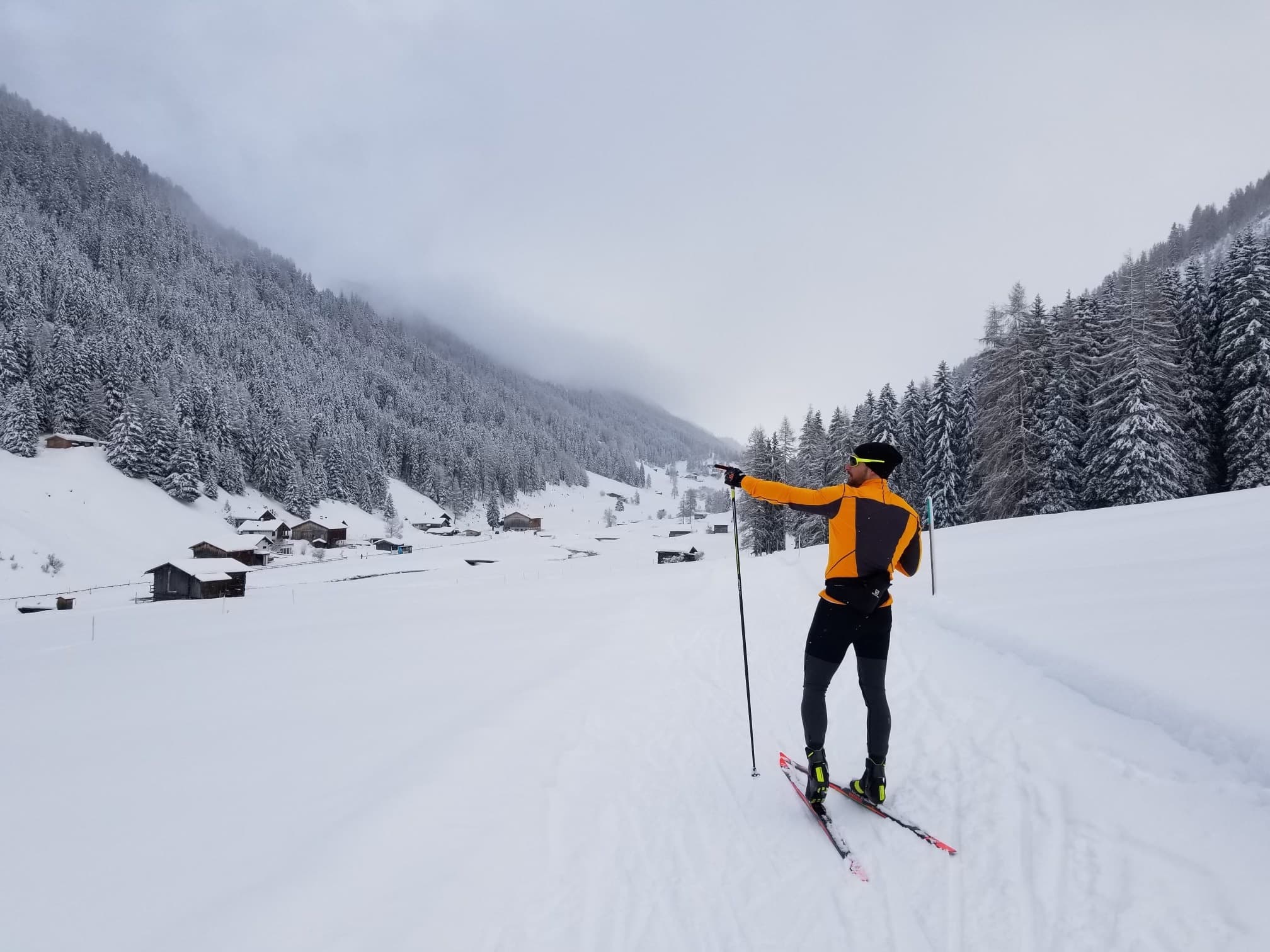Nordic skiing in Davos Switzerland.