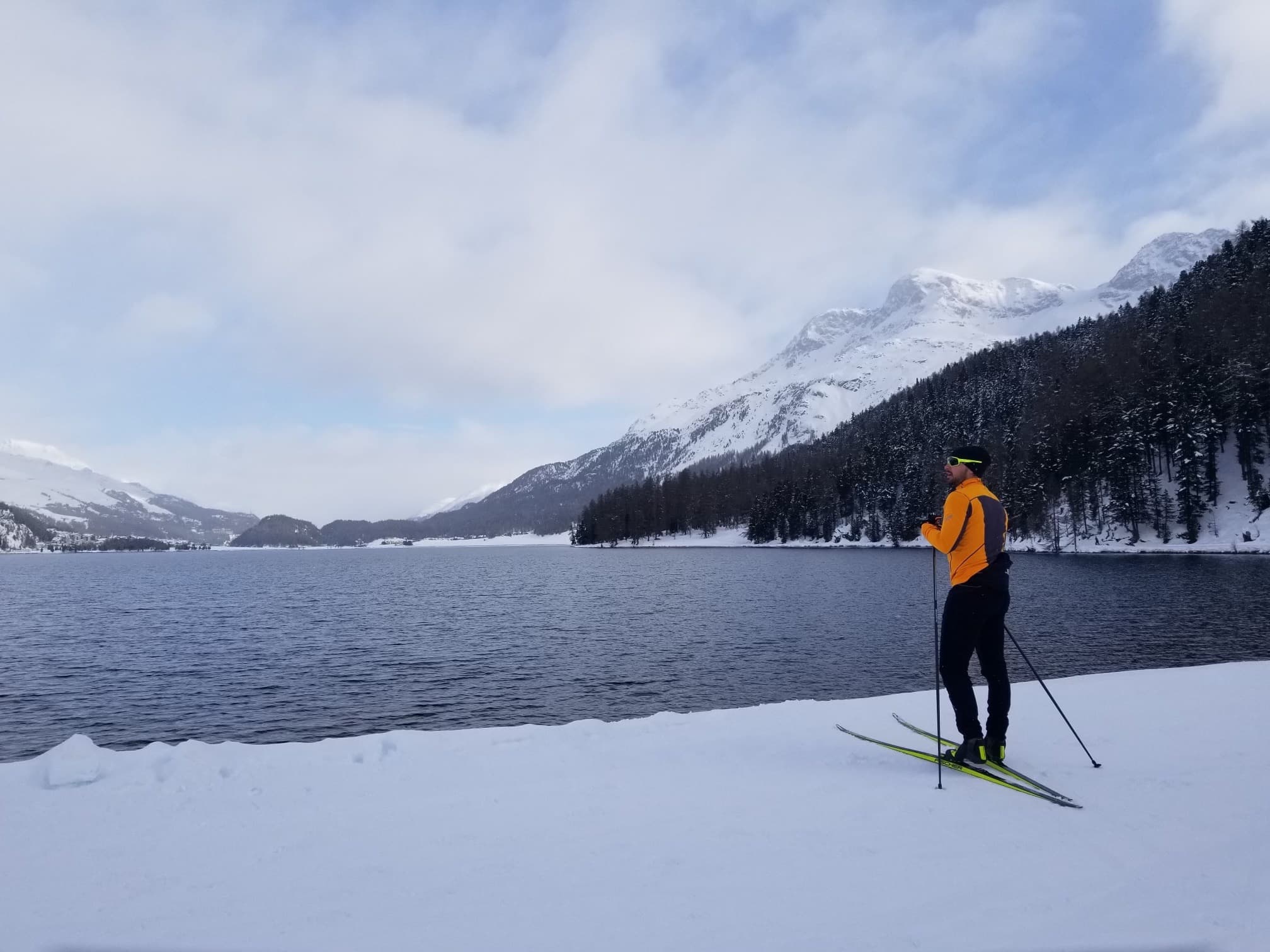 Nordic skiing in St. Moritz Switzerland.