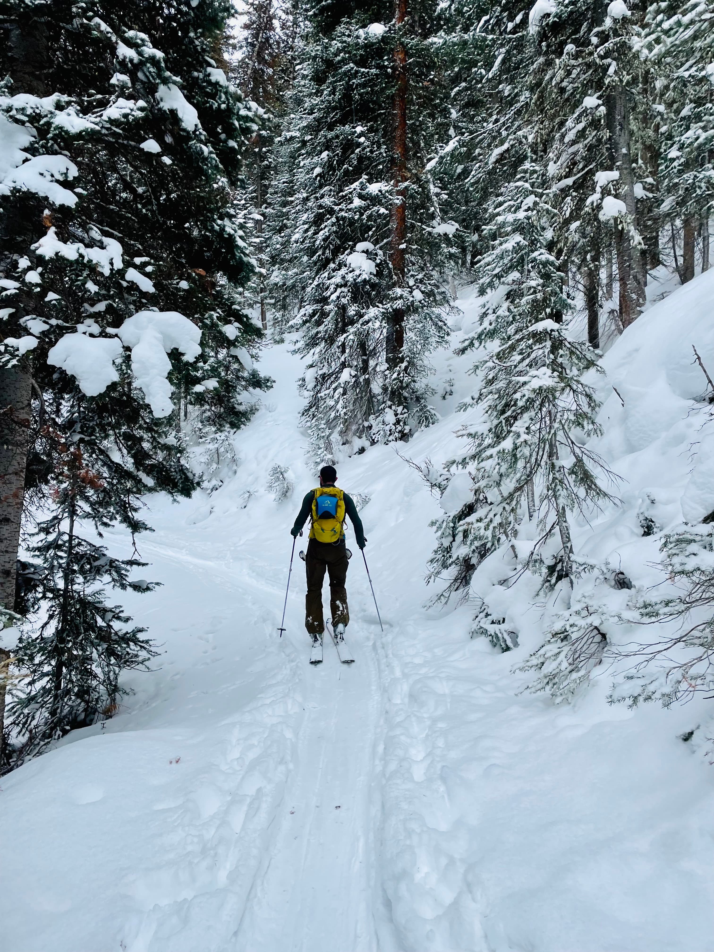 Backcountry skiing in Hunter Creek.